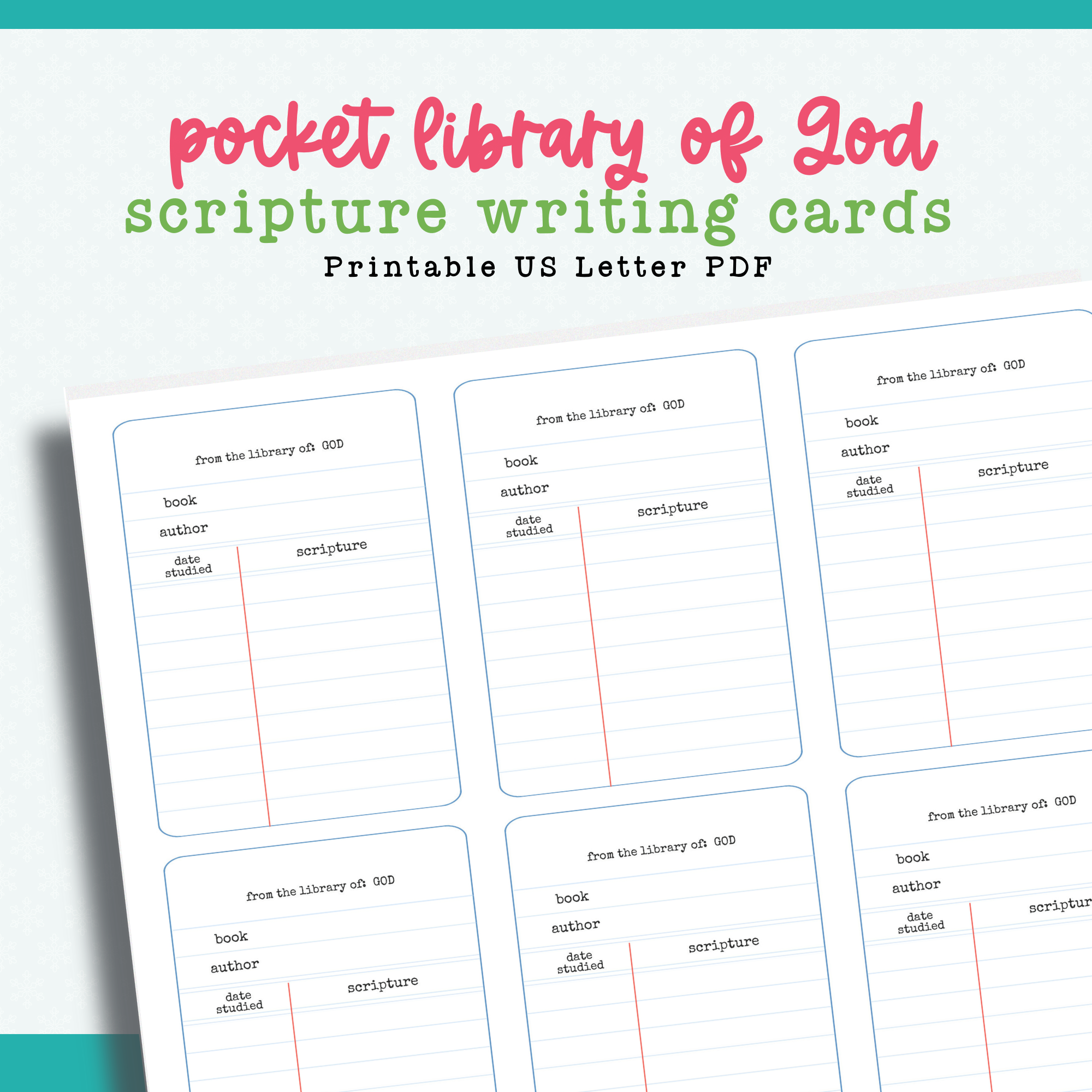 Pocket Library of God Printable Cards | Advent 2025